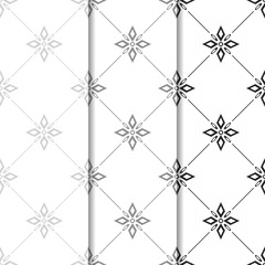 abstract floral seamless pattern with flowers, netting and leaves © Mykyta
