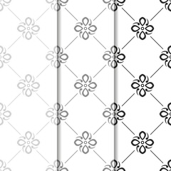 Fototapeta premium abstract floral seamless pattern with flowers, netting and leaves