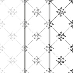 abstract floral seamless pattern with flowers, netting and leaves
