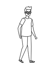 young and casual man character