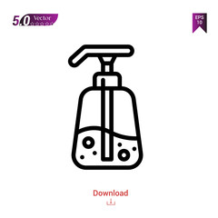 Obraz premium Outline soap icon isolated on white background. Best modern. Graphic design, mobile application, beauty, user interface. Editable stroke. EPS10 format vector illustration