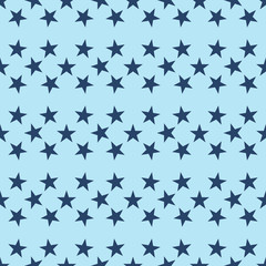 Fototapeta premium Seamless pattern with hand drawn navy blue stars on blue background. Geometrical background. Vector illustration.