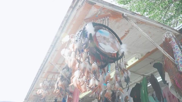 dreamcatcher moving in the wind