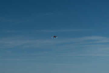 Fototapeta premium drone flying on a sunny day at the beach