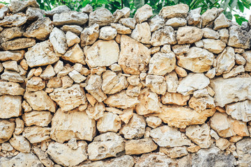  wall of a primitive structure of rough stone.