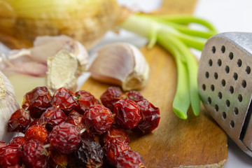 dried fruits and nuts on plate
