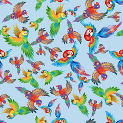 Funny colorful parrots, excellent for children. Seamless background pattern #2