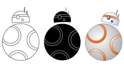 Droid, robot icon set vector eps 10