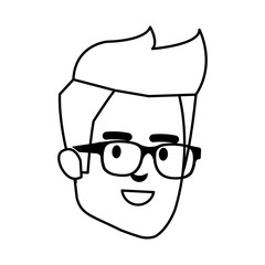 young man head character