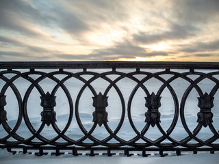 Old fence of a bridge.
