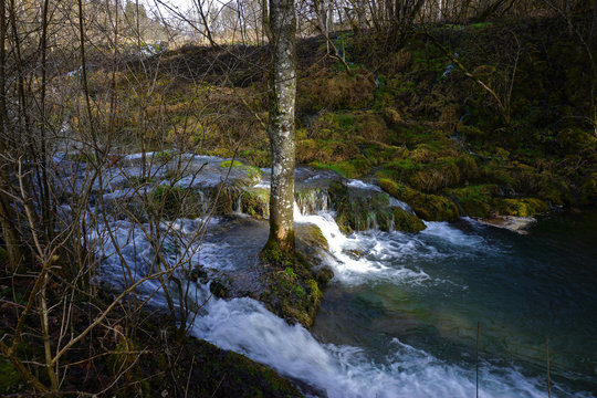 Hasenbach-Wasserfall bei der Wimsener H&ouml;hle, Schw&auml;bische Alb