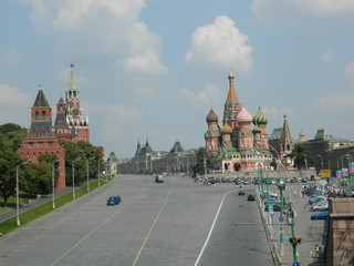Obraz premium Russia. Moscow. View of the Red Square from Moskvoretsky Bridge
