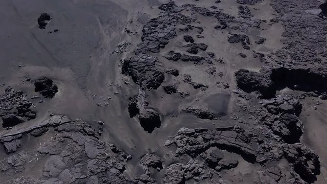 Icelandic lava fields aerial by drone