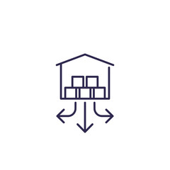 distribution center, warehouse line icon