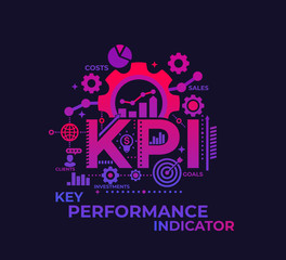 Obraz premium KPI, Key Performance Indicator, management concept, vector