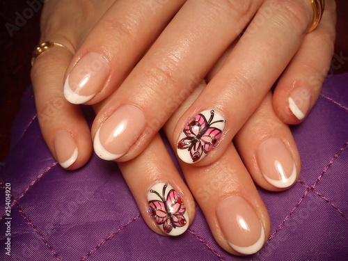 Beautiful Female Hands With A Good Nail Design French Manicure