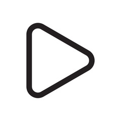 play button line icon on white background - Vector