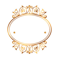 circular golden label victorian style