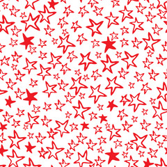 Seamless background of red stars