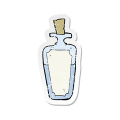 retro distressed sticker of a cartoon potion bottle