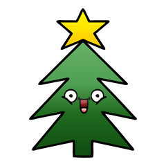 gradient shaded cartoon christmas tree
