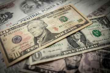 Dollar bills and Share Document