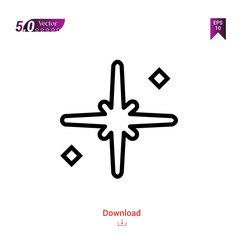 Outline holy-star icon isolated on white background. Best modern. Graphic design, mobile application, beauty, user interface. Editable stroke. EPS10 format vector illustration