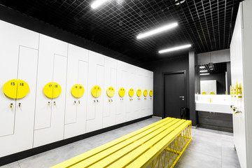 Beautiful and modern interior of bright cloakroom