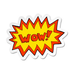 sticker of a cartoon wow explosion