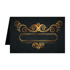 card with golden label victorian style