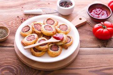 Sausages in French pastry.