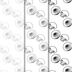 seamless pattern with vegetables mushrooms