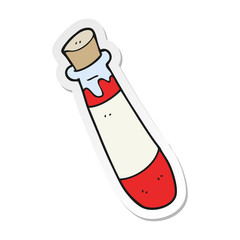 sticker of a cartoon vial of blood