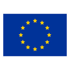 Flag of Europe flag of European Union . Brush painted Flag of Europe Hand drawn style illustration with a grunge effect and watercolor. Flag of Europe with grunge texture. Vector illustration.