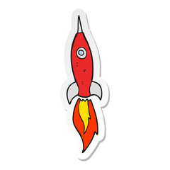 sticker of a cartoon rocket