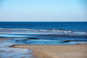 empty sandy beach by the sea