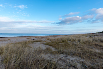 empty sandy beach by the sea