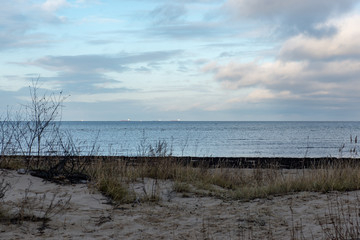 empty sandy beach by the sea