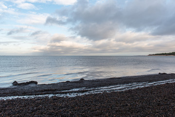 empty sandy beach by the sea