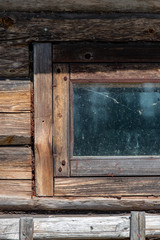 details of old wooden house in countryside