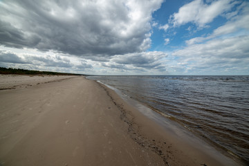 empty sandy beach by the sea