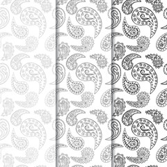 paisley seamless pattern, hand drawn indian cucumber, sketch