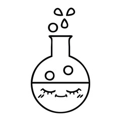 line drawing cartoon test tube