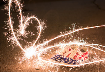 sparkler patriotic shoes