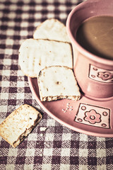 Coffee with cookies in retro style