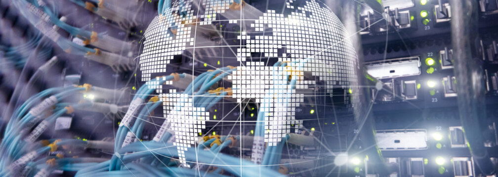 3D Earth as telecommunication and internet technology concept.