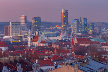 Naklejka premium Vilnius. Aerial view of the city.