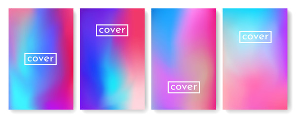Bright color background with mesh gradient texture for brochure, leaflet, flyer, cover, catalog. Blue, pink, yellow, green placard poster template. Vector illustration