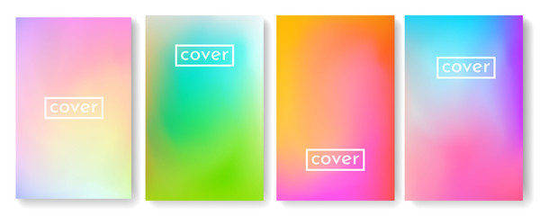 Bright color background with mesh gradient texture for brochure, leaflet, flyer, cover, catalog. Blue, pink, yellow, green placard poster template. Vector illustration