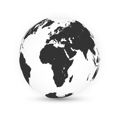 Earth globe. World map set. Planet with continents. Vector Illustration